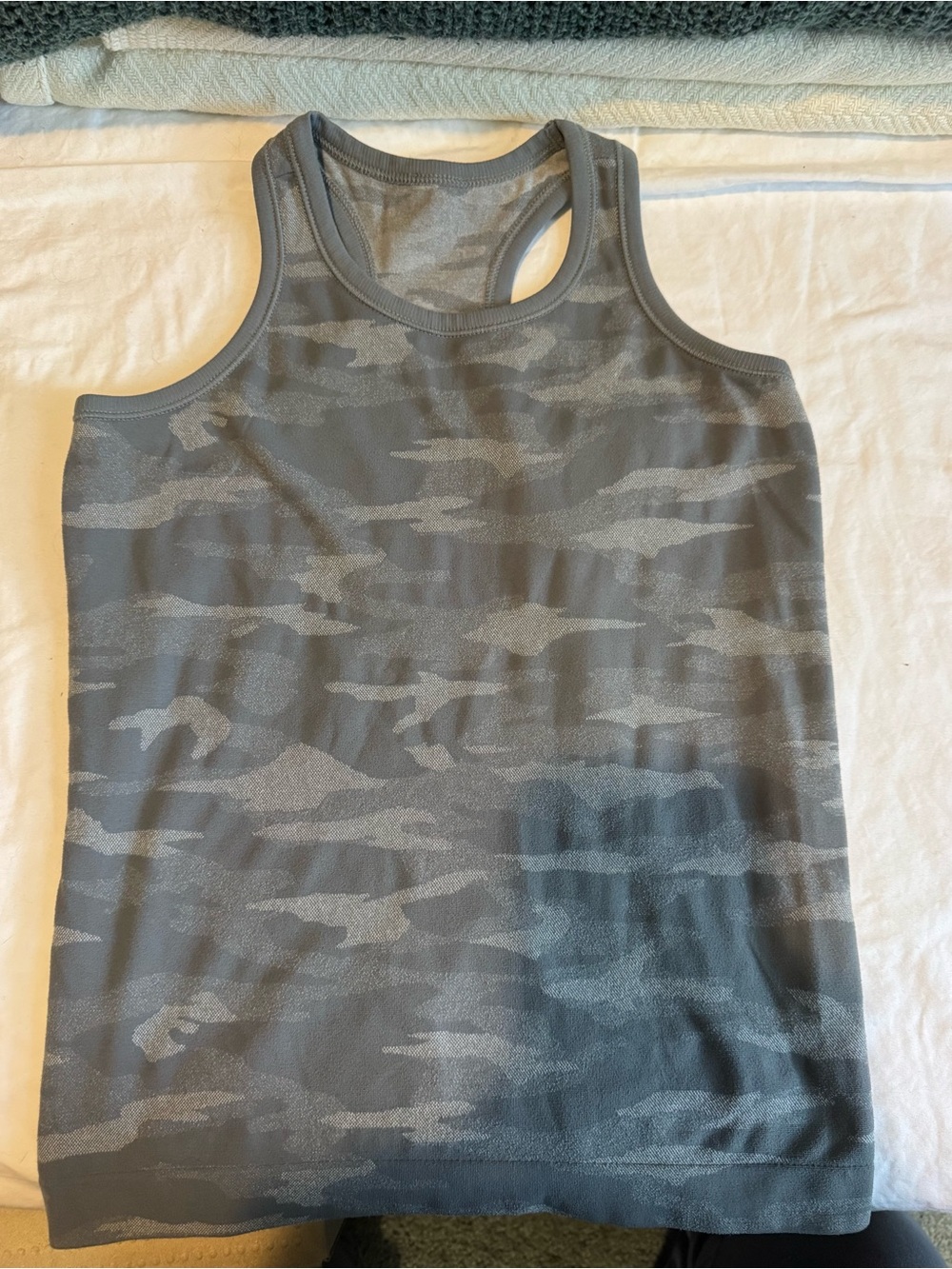Athleta Girls Gray Camouflage Racerback Tank Top